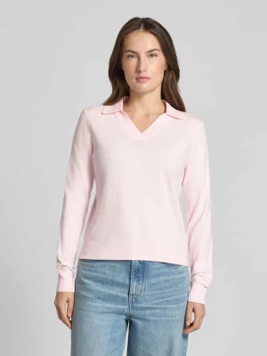 Bluzka o kroju regular fit z mieszanki wiskozy z długim rękawem i kołnierzykiem polo Christian Berg Woman