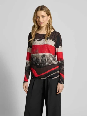 Bluzka o kroju regular fit z mieszanki wiskozy z długim rękawem i obszyciem kamieniami stras Betty Barclay