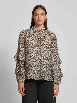 Bluzka o kroju regular fit z mieszanki wiskozy z falbanami Christian Berg Woman