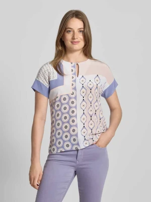 Bluzka o kroju regular fit z mieszanki wiskozy z wycięciem w kształcie łezki Marc Cain