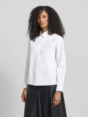 Bluzka o kroju regular fit z obszyciem ozdobnymi kamieniami Christian Berg Woman