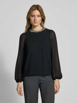 Bluzka o kroju regular fit z obszyciem ozdobnymi kamieniami model ‘WILLY’ Vila