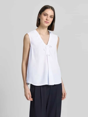 bluzka o kroju regular fit z ozdobną kokardą Marc Cain