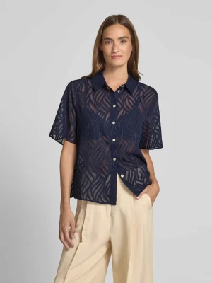 Bluzka o kroju regular fit z półprzezroczystym, fakturowanym wzorem s.Oliver BLACK LABEL