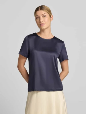bluzka o kroju regular fit z satyny Christian Berg Granatowy