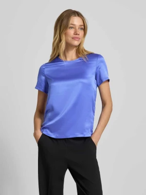 bluzka o kroju regular fit z satyny Christian Berg Niebieski
