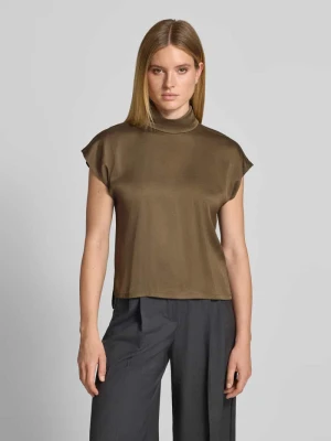 bluzka o kroju regular fit z satyny model 'ALARIA' Drykorn Oliwkowy