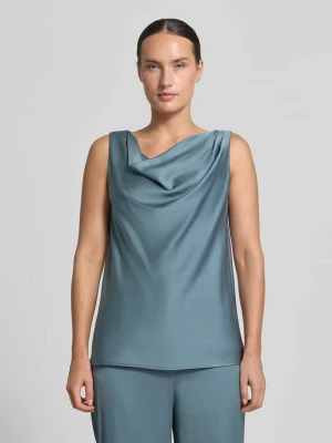 bluzka o kroju regular fit z satyny Swing Petrol