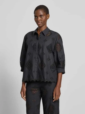 Bluzka o kroju regular fit z szydełkową koronką model 'MURIEL' Bash