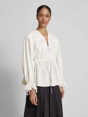 Bluzka o kroju regular fit z wiązaniami YAS