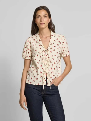 Bluzka o kroju regular fit z wiązaniem model ‘ROSEY’ Ichi