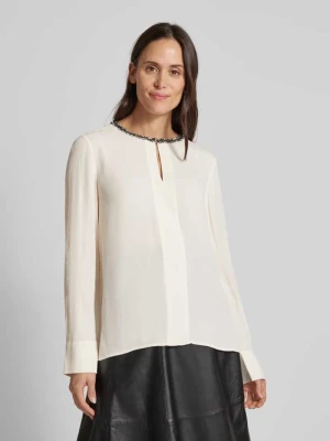 Bluzka o kroju regular fit z wiskozy z detalem z bouclé s.Oliver BLACK LABEL