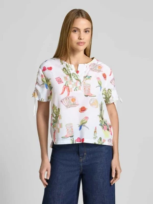 bluzka o kroju regular fit z wzorem na całej powierzchni Marc Cain