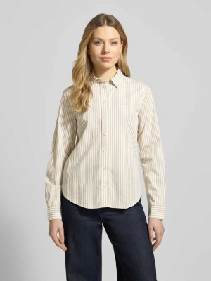 Bluzka o kroju regular fit z wzorem w paski i wyhaftowanym logo Gant