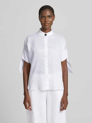 Bluzka o kroju regular fit ze stójką i listwą guzikową Armani Exchange