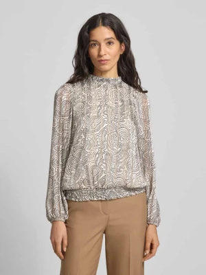 Bluzka o kroju regular fit ze stójką i wzorem paisley MORE & MORE