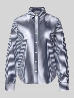 Bluzka o kroju regular fit ze wzorem w paski i wyhaftowanym logo Gant