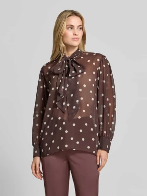 Bluzka o kroju relaxed fit w półprzezroczystym designie Swing Ciemnobrązowy