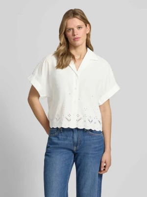Bluzka o kroju relaxed fit z czystej bawełny z detalami z koronki Marc O'Polo DENIM