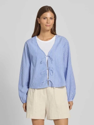 Bluzka o kroju relaxed fit z czystej bawełny z wiązaniem Christian Berg Woman