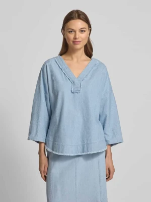 Bluzka o kroju relaxed fit z dekoltem w serek Christian Berg Woman