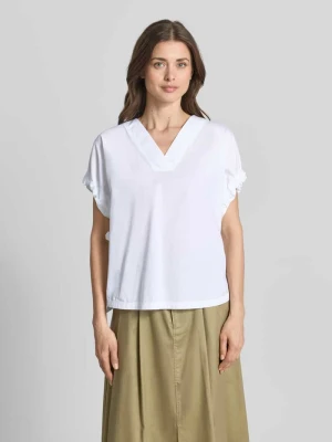 Bluzka o kroju relaxed fit z dekoltem w serek Marc Cain