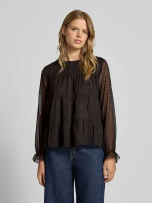 Zdjęcie produktu Bluzka o kroju relaxed fit z długim rękawem i fakturą dobby model ‘ELIZA LIFE’ Only Czarny