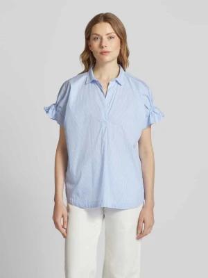 Bluzka o kroju relaxed fit z falbanami model ‘DERRY FANCY’ 0039 italy Błękitny