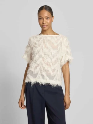 Bluzka o kroju relaxed fit z frędzlami model 'MYLINE' Selected