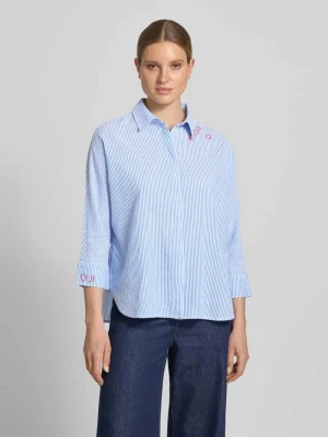 Bluzka o kroju relaxed fit z haftami i rękawem o dł. 3/4 Oui