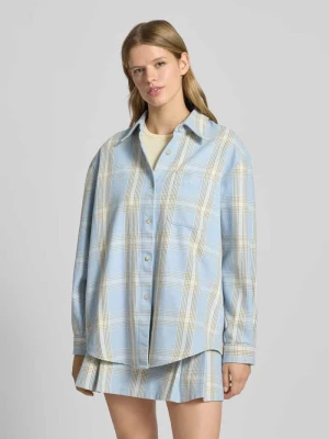 Bluzka o kroju relaxed fit z kieszenią na piersi model ‘Edia’ Hugo Blue