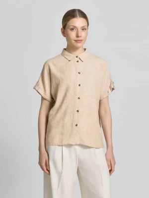 Bluzka o kroju relaxed fit z mieszanki lnu i wiskozy model 'Lava' FREE/QUENT