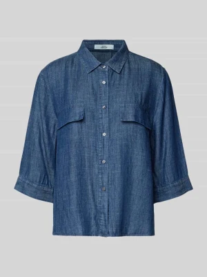 Bluzka o kroju relaxed fit z mieszanki lyocellu i lnu model ‘BEA’ 0039 italy