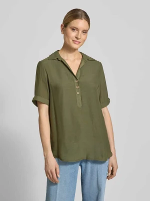 Bluzka o kroju relaxed fit z mieszanki wiskozy z wykładanym kołnierzem Apricot