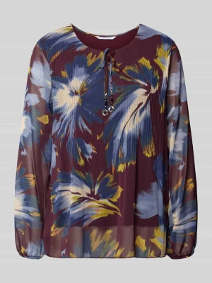 Bluzka o kroju relaxed fit z wzór paisley na całej powierzchni model 'Leonora' ZABAIONE Granatowy