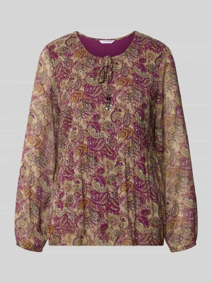Bluzka o kroju relaxed fit z wzór paisley na całej powierzchni model 'Leonora' ZABAIONE Khaki