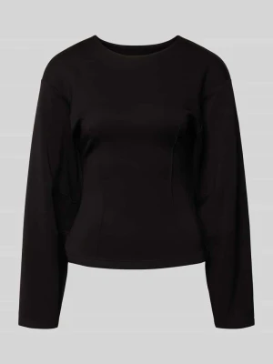 Bluzka o kroju shaped fit z długim rękawem i dodatkiem wiskozy model ‘TOC’ Only