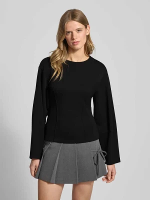 Bluzka o kroju shaped fit z długim rękawem i dodatkiem wiskozy model ‘TOC’ Only