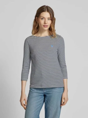 Bluzka o kroju shaped fit z rękawem o dł. 3/4 z dodatkiem bawełny Tom Tailor