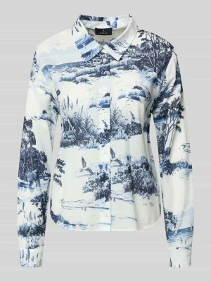 Bluzka o kroju slim fit w całościowym wzorze model 'Hamptons Landschaft' monari