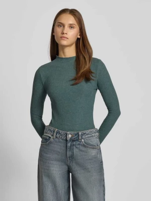 Bluzka o kroju slim fit z długim rękawem i dodatkiem wiskozy model ‘LEMMA’ Only