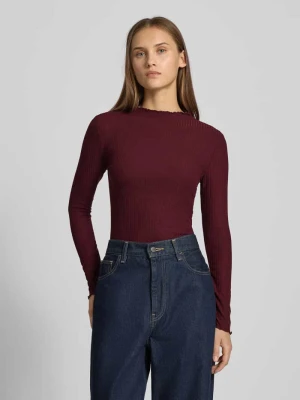 Bluzka o kroju slim fit z długim rękawem i dodatkiem wiskozy model ‘LEMMA’ Only