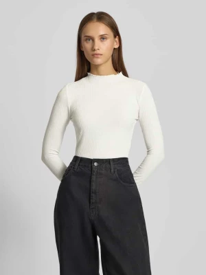 Bluzka o kroju slim fit z długim rękawem i dodatkiem wiskozy model ‘LEMMA’ Only