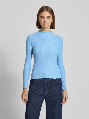 Bluzka o kroju slim fit z długim rękawem i dodatkiem wiskozy model ‘LEMMA’ Only