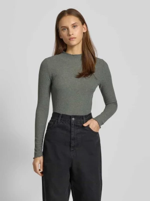 Bluzka o kroju slim fit z długim rękawem i dodatkiem wiskozy model ‘LEMMA’ Only