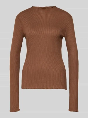 Bluzka o kroju slim fit z długim rękawem i dodatkiem wiskozy s.Oliver RED LABEL