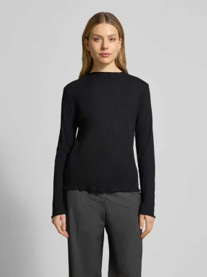 Bluzka o kroju slim fit z długim rękawem i dodatkiem wiskozy s.Oliver RED LABEL