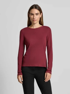 Bluzka o kroju slim fit z długim rękawem i efektem prążkowania s.Oliver RED LABEL