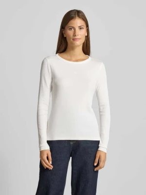 Bluzka o kroju slim fit z długim rękawem i efektem prążkowania s.Oliver RED LABEL
