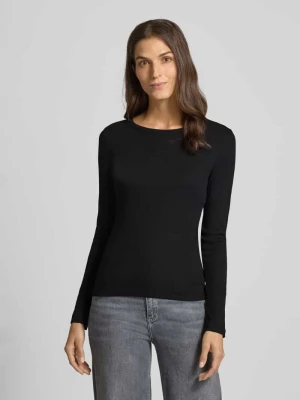 Bluzka o kroju slim fit z długim rękawem i efektem prążkowania s.Oliver RED LABEL
